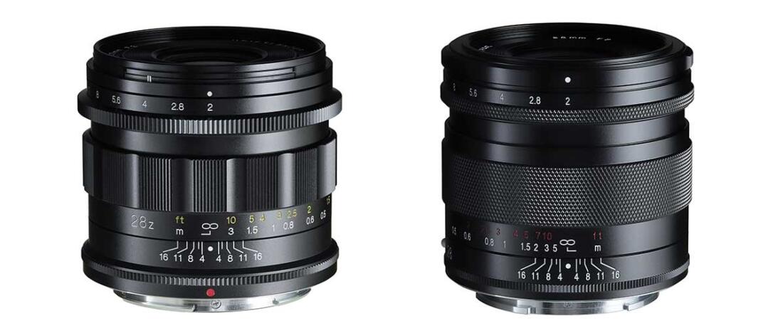 Das Voigtländer 28mm / 1:2,0 APO-LANTHAR asphärisch in der Version für E-Mount (r.) und Z-Mount.