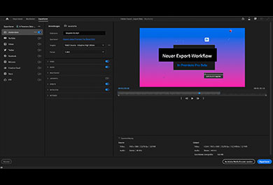 Neuer Export Workflow Adobe Premiere Pro