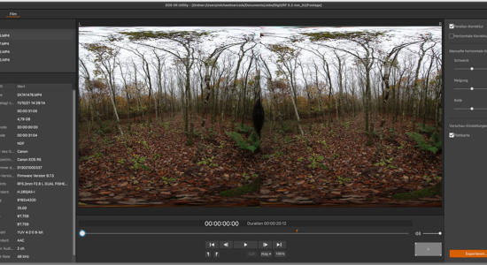 Screenshot Canon EOS VR Utility