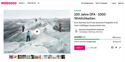 DFA-Crowdfundingkampagne Screenshot