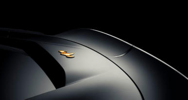 Eine Detailstudie des Supersportwagens Koenigsegg Gemera