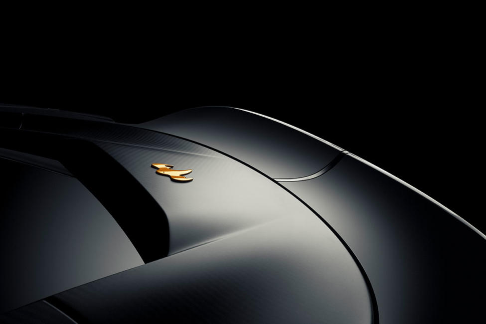 Eine Detailstudie des Supersportwagens Koenigsegg Gemera