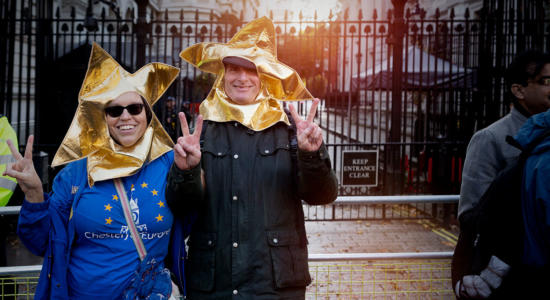 „Pro-Europäer“ auf einer Anti-Brexit-Kundgebung in der Londoner Downing Street.