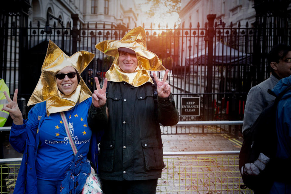 „Pro-Europäer“ auf einer Anti-Brexit-Kundgebung in der Londoner Downing Street.