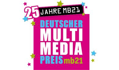 Jubiläumslogo 25 Jahre Deutscher Multimediapreis