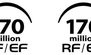 Logo zum Produktionsmeilenstein von Canon.