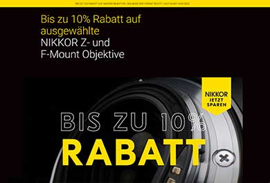 Screenshot Nikon Rabattaktion