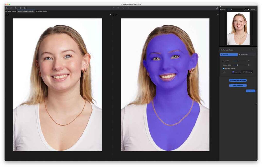 Beispielfoto Software für die Portraitretusche