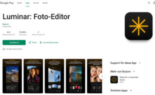 Screenshot Luminar im Google Store