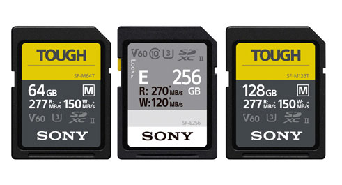 Drei Speicherkarten von Sony