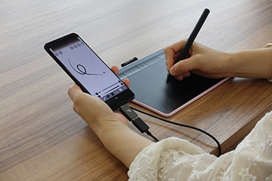 Wacom Intuos Stifttabletts mit Android Smartphone